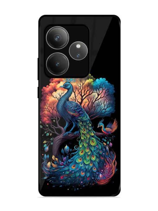 Peacock Tree Art Glossy Metal Phone Cover for Realme Gt 6