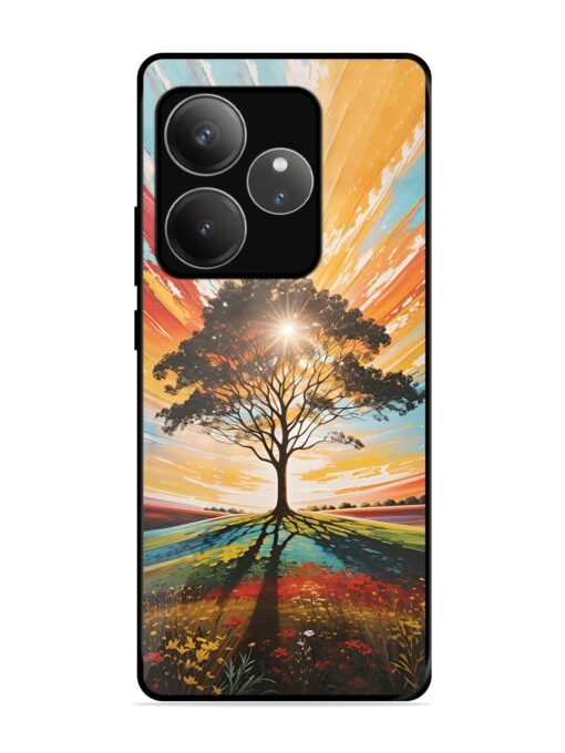 Abstract Tree Colorful Art Glossy Metal Phone Cover for Realme Gt 6