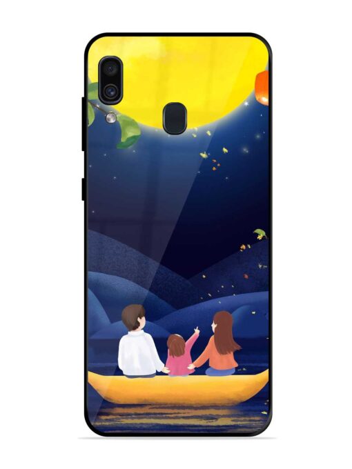 Happy Family And Beautiful View Glossy Metal Phone Cover for Samsung Galaxy A30