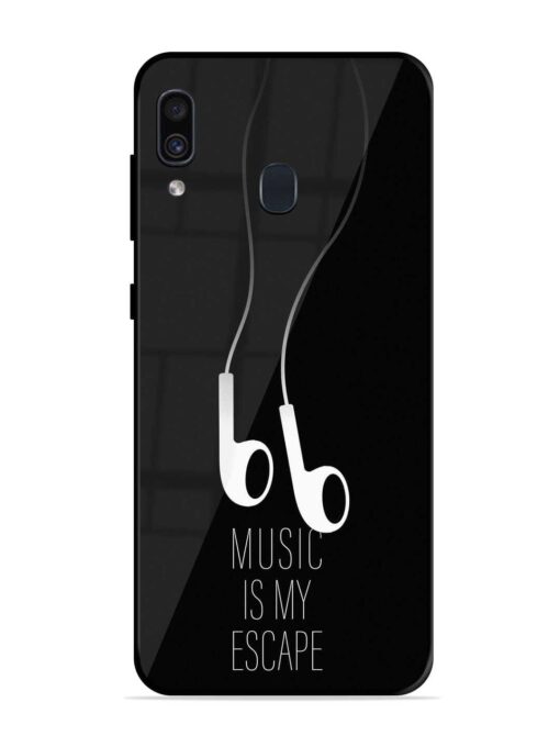 Music Is My Escape Glossy Metal Phone Cover for Samsung Galaxy A30