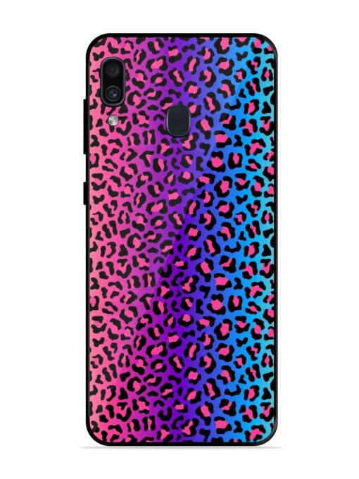 Colorful Leopard Seamless Glossy Metal Phone Cover for Samsung Galaxy A30