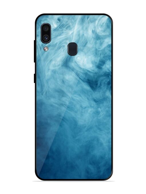 Blue Smoke Art Glossy Metal Phone Cover for Samsung Galaxy A30