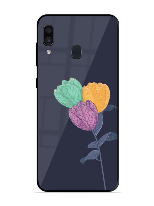 Flower Vector Glossy Metal Phone Cover for Samsung Galaxy A30