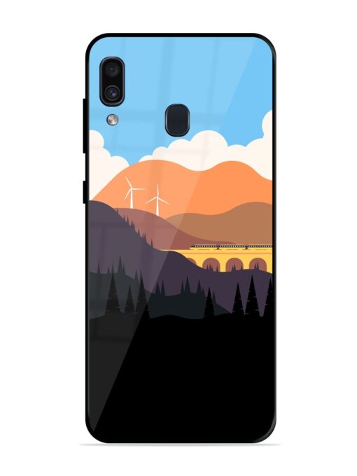 Minimal Mountain Vector Glossy Metal Phone Cover for Samsung Galaxy A30