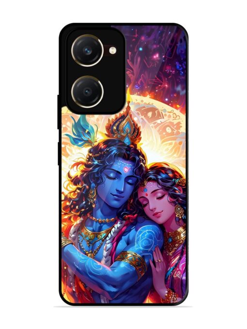 Radha Krishna Art Glossy Metal Phone Cover for Vivo T3 Lite (5G)