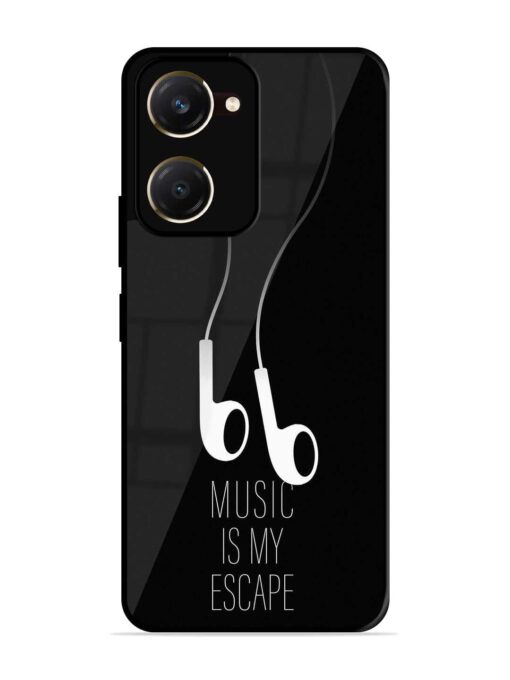 Music Is My Escape Glossy Metal Phone Cover for Vivo T3 Lite (5G)