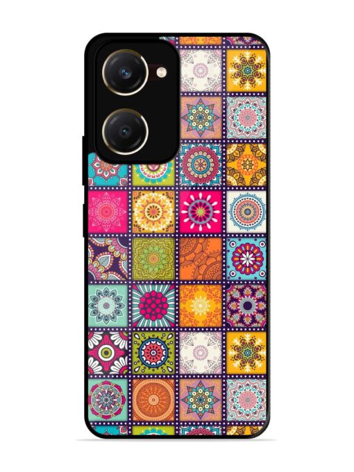 Seamless Pattern Vintage Glossy Metal Phone Cover for Vivo T3 Lite (5G)