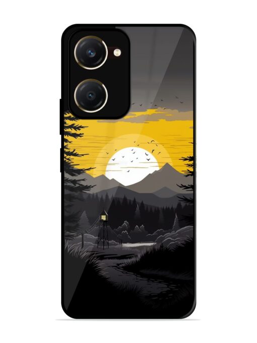 Sunset Vector Glossy Metal Phone Cover for Vivo T3 Lite (5G)