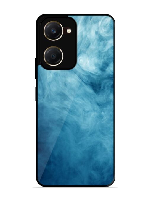 Blue Smoke Art Glossy Metal Phone Cover for Vivo T3 Lite (5G)