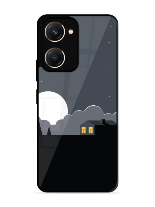 Full Moon Vector Art Glossy Metal Phone Cover for Vivo T3 Lite (5G)