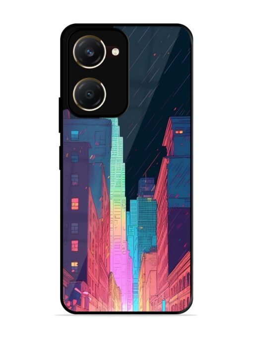 Minimal City Art Glossy Metal Phone Cover for Vivo T3 Lite (5G)