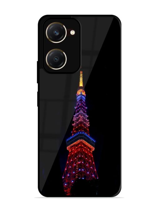 Eiffel Tower Night View Glossy Metal Phone Cover for Vivo T3 Lite (5G)