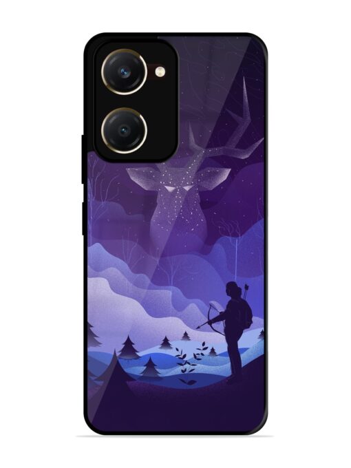 Deer Forest River Glossy Metal Phone Cover for Vivo T3 Lite (5G)