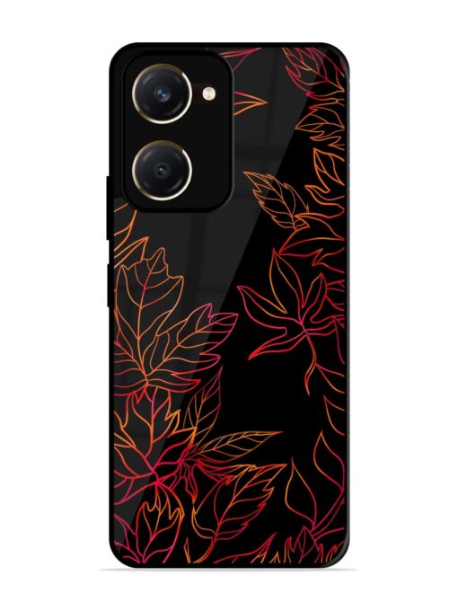 Red Floral Pattern Glossy Metal Phone Cover for Vivo T3 Lite (5G)