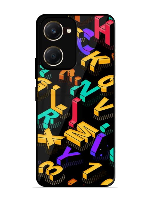 Seamless Pattern With Letters Glossy Metal Phone Cover for Vivo T3 Lite (5G)