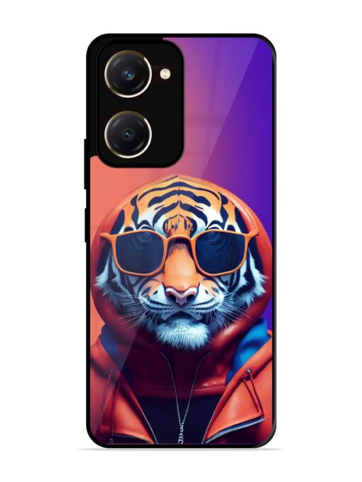 Tiger Animation Glossy Metal Phone Cover for Vivo T3 Lite (5G)