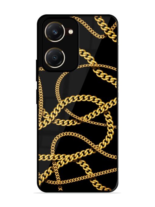 Decorative Golde Chain Glossy Metal Phone Cover for Vivo T3 Lite (5G)