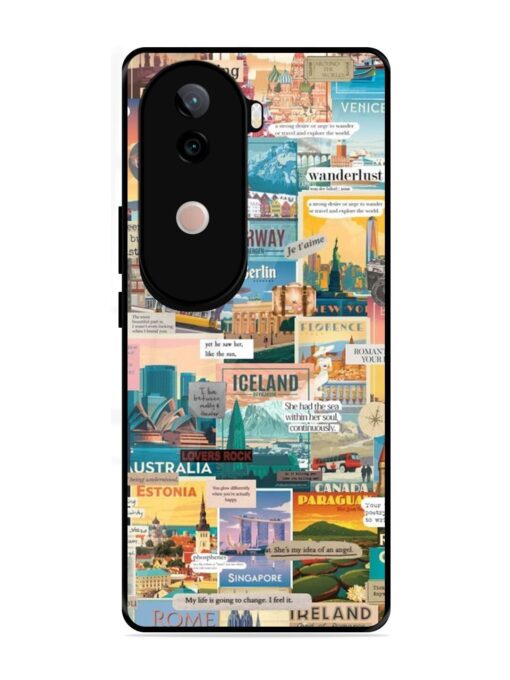 Travel Inspiration Collage Glossy Metal Phone Cover for Vivo V40E (5G)