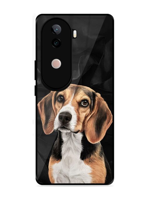 Beagle Portrait Glossy Metal Phone Cover for Vivo V40E (5G)