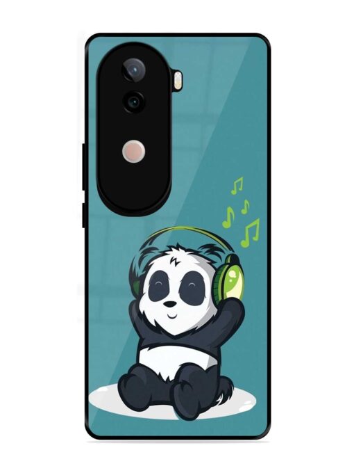 Music Panda Glossy Metal Phone Cover for Vivo V40E (5G)