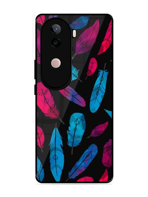 Feather Art Glossy Metal Phone Cover for Vivo V40E (5G)