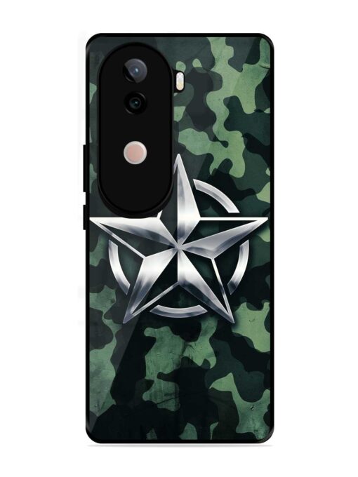 Indian Army Star Design Glossy Metal Phone Cover for Vivo V40E (5G)