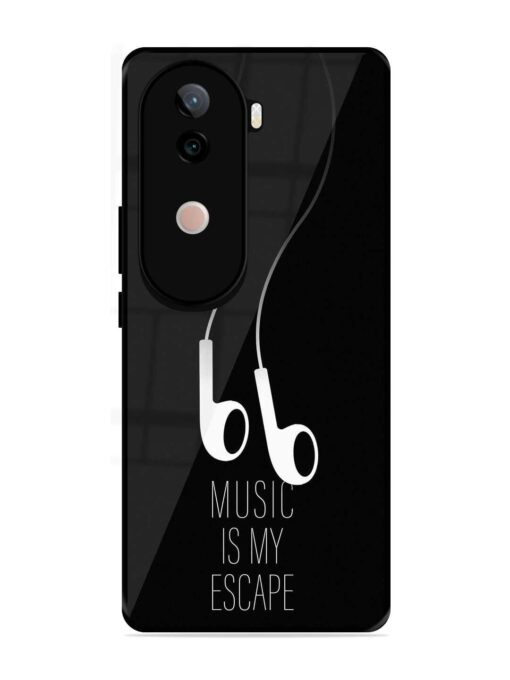 Music Is My Escape Glossy Metal Phone Cover for Vivo V40E (5G)