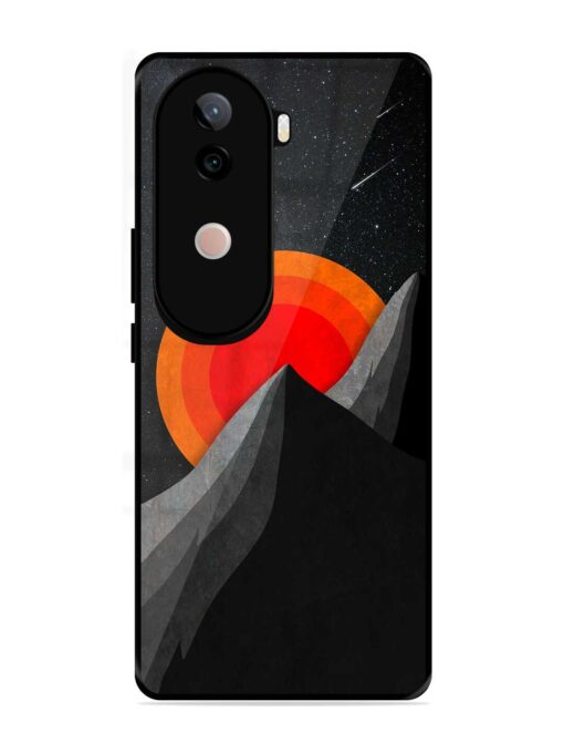 Black Mountain Glossy Metal Phone Cover for Vivo V40E (5G)