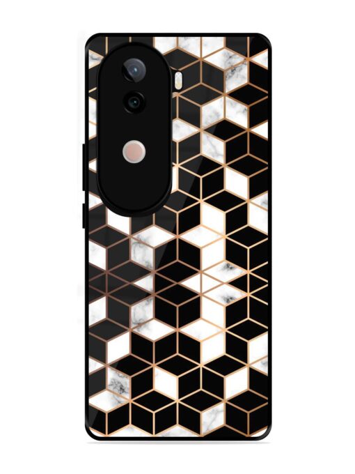 Vector Marble Texture Glossy Metal Phone Cover for Vivo V40E (5G)