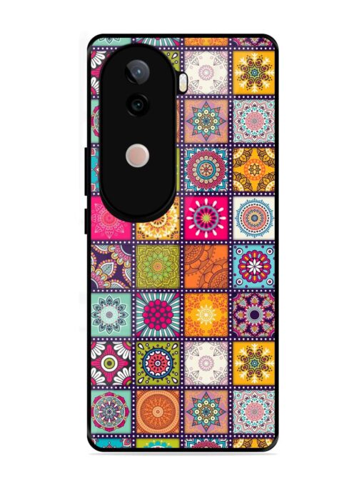 Seamless Pattern Vintage Glossy Metal Phone Cover for Vivo V40E (5G)