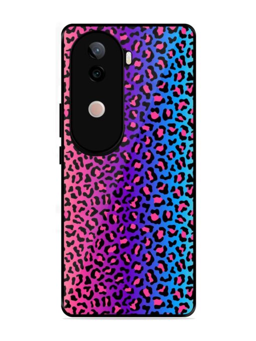 Colorful Leopard Seamless Glossy Metal Phone Cover for Vivo V40E (5G)