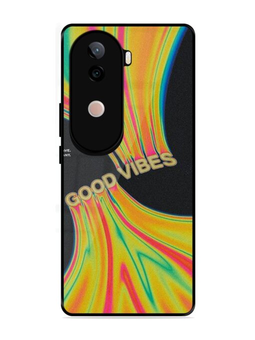 Good Vibes Glossy Metal Phone Cover for Vivo V40E (5G)