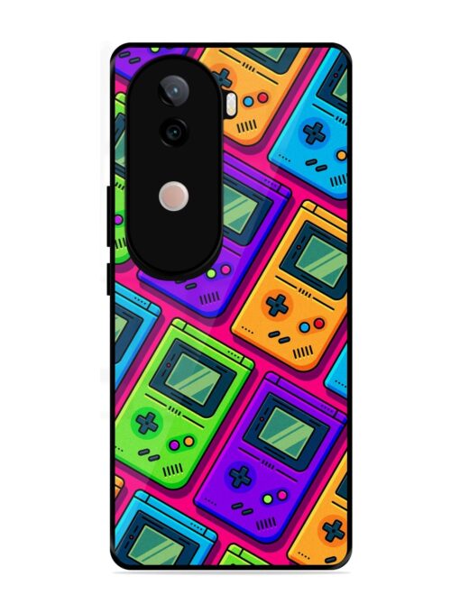 Game Seamless Pattern Glossy Metal Phone Cover for Vivo V40E (5G)