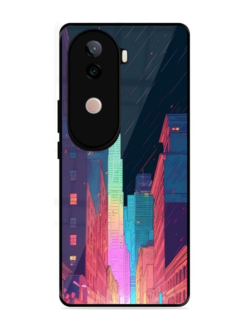 Minimal City Art Glossy Metal Phone Cover for Vivo V40E (5G)