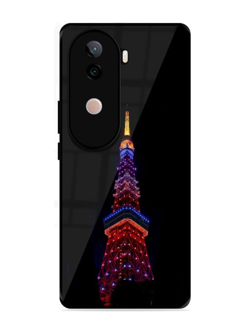 Eiffel Tower Night View Glossy Metal Phone Cover for Vivo V40E (5G)