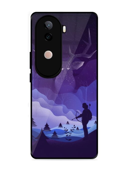 Deer Forest River Glossy Metal Phone Cover for Vivo V40E (5G)