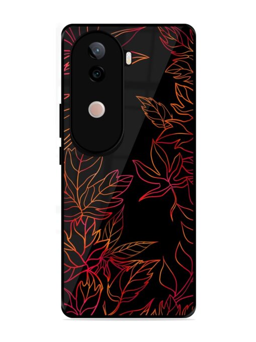 Red Floral Pattern Glossy Metal Phone Cover for Vivo V40E (5G)