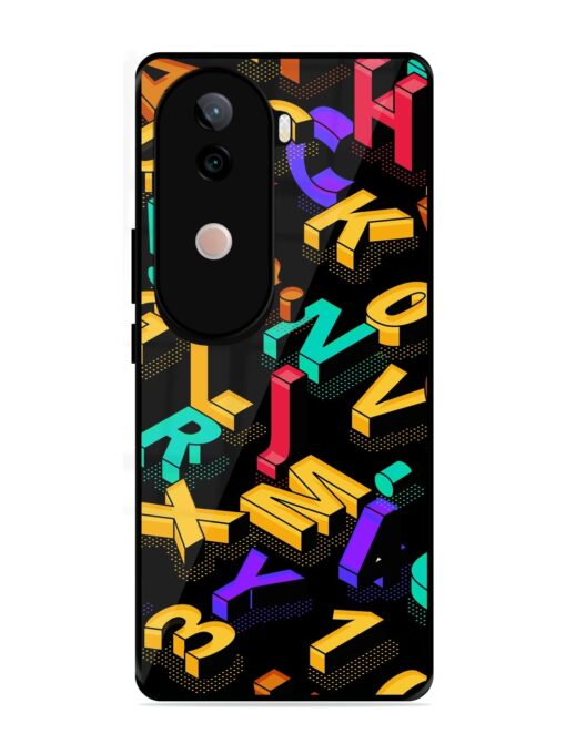 Seamless Pattern With Letters Glossy Metal Phone Cover for Vivo V40E (5G)