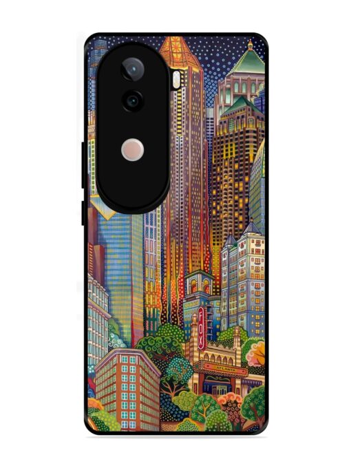 Cityscapes Art Glossy Metal Phone Cover for Vivo V40E (5G)