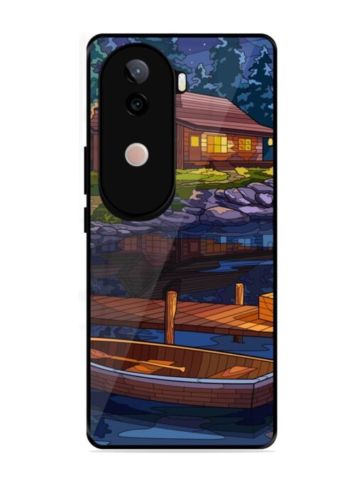 Village Night Scene Glossy Metal Phone Cover for Vivo V40E (5G)