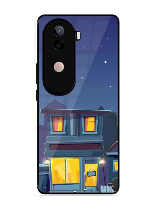 Vector Night House Glossy Metal Phone Cover for Vivo V40E (5G)