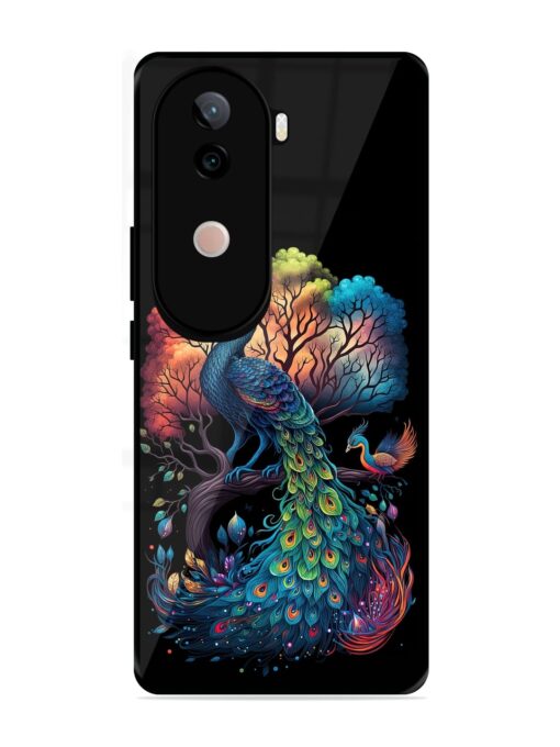 Peacock Tree Art Glossy Metal Phone Cover for Vivo V40E (5G)