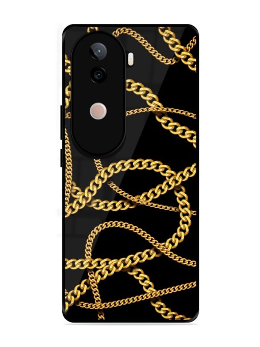 Decorative Golde Chain Glossy Metal Phone Cover for Vivo V40E (5G)