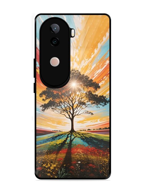 Abstract Tree Colorful Art Glossy Metal Phone Cover for Vivo V40E (5G)