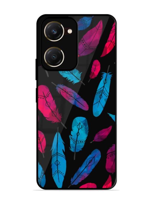 Feather Art Glossy Metal Phone Cover for Vivo Y18T