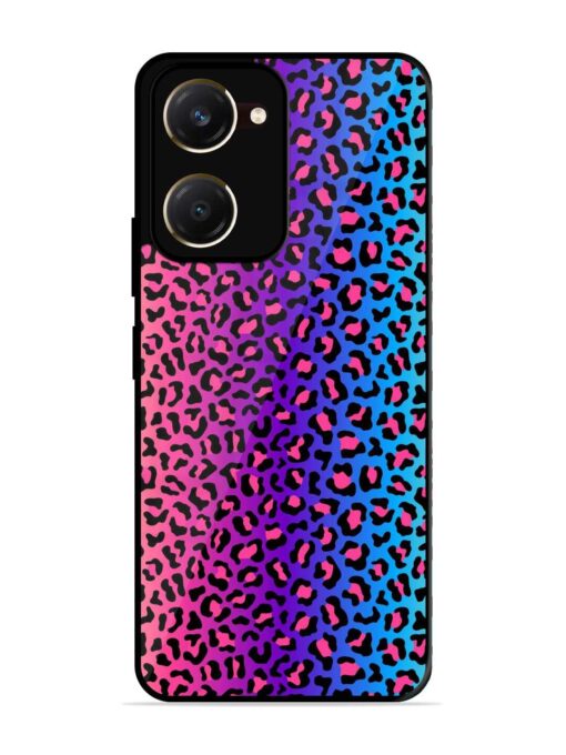 Colorful Leopard Seamless Glossy Metal Phone Cover for Vivo Y18T