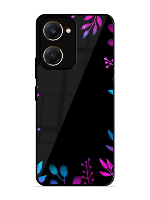 Flower Pattern Watercolor Glossy Metal Phone Cover for Vivo Y18T