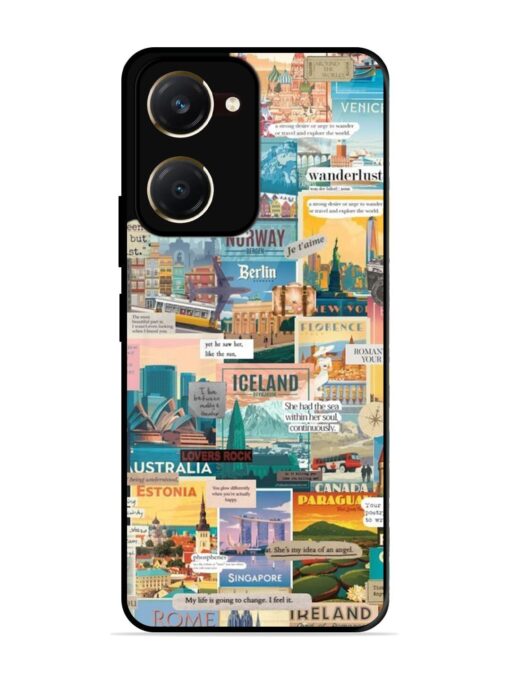 Travel Inspiration Collage Glossy Metal Phone Cover for Vivo Y28S (5G)