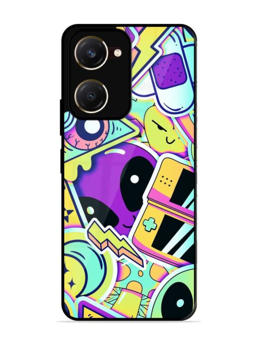 Scratch Art Glossy Metal Phone Cover for Vivo Y28S (5G)