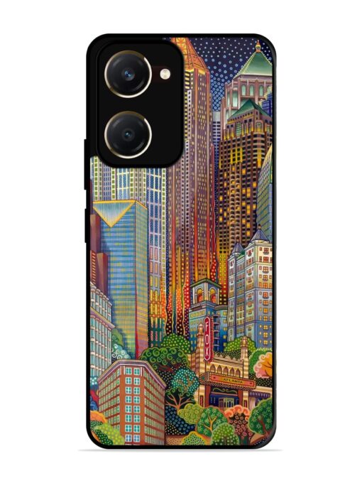 Cityscapes Art Glossy Metal Phone Cover for Vivo Y28S (5G)